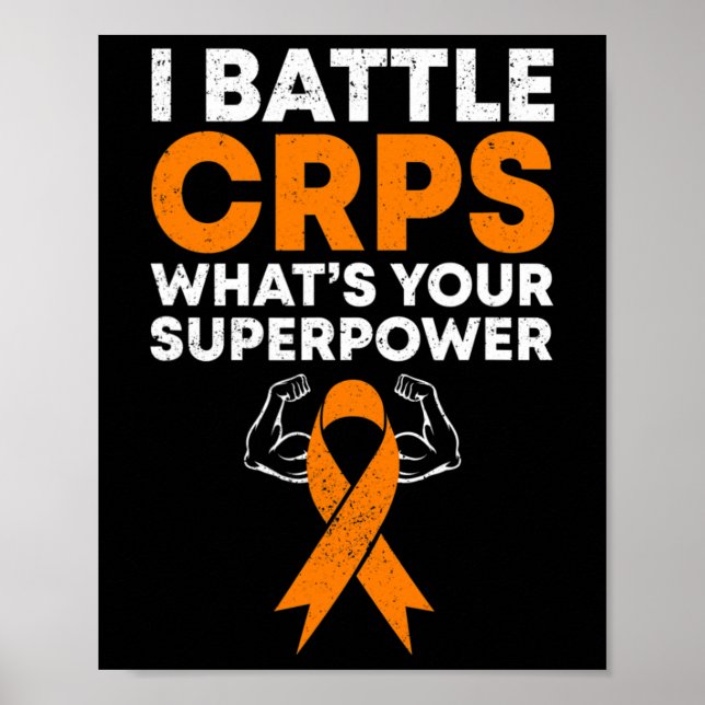 Póster I Battle Crps Rsd Awareness Naranja Ribbon Warrior (Frente)