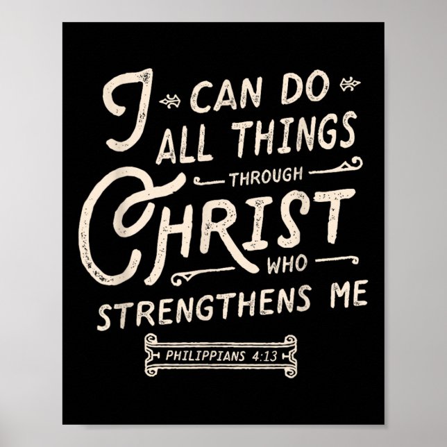 Póster I Can Do All Thing Through Christ Bible Verse Quot (Frente)