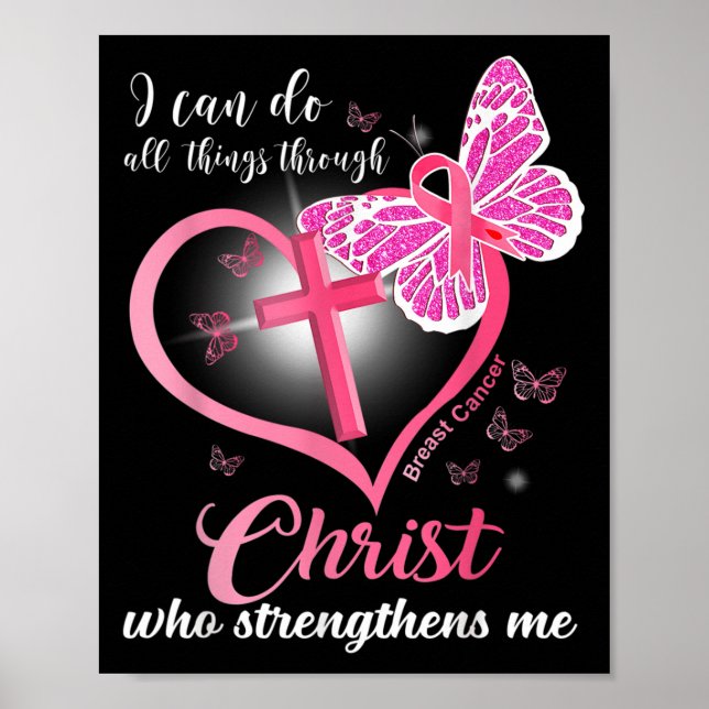 Póster I Can Do All Things Christ Who Strengthens Breast  (Frente)
