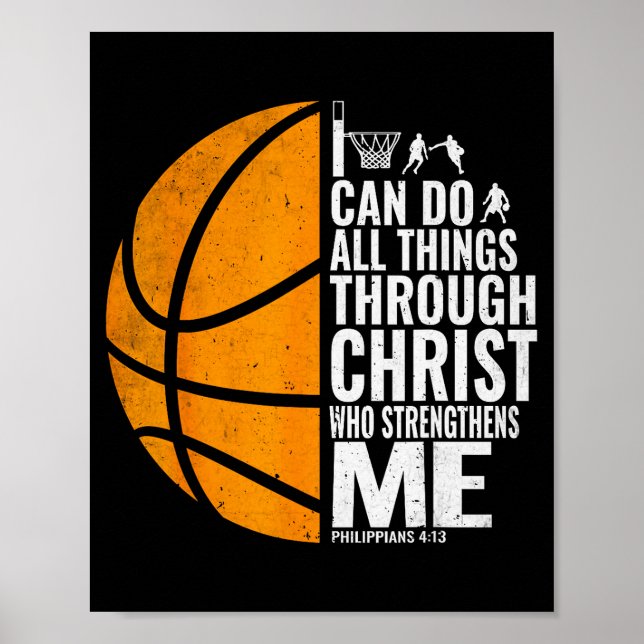Póster I Can Do All Things Through Christ Christian Baske (Frente)