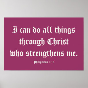 Póster I can do all things through Christ. Poster
