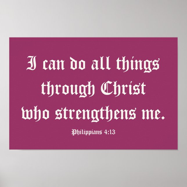 Póster I can do all things through Christ. Poster (Frente)