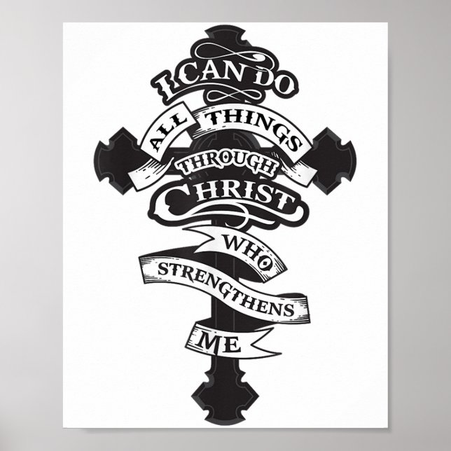 Póster I Can Do All Things Through Christ Who Strengthens (Frente)