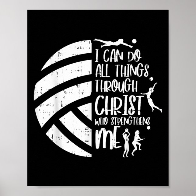 Póster I Can Do Things Through Christ Volleyball Christia (Frente)