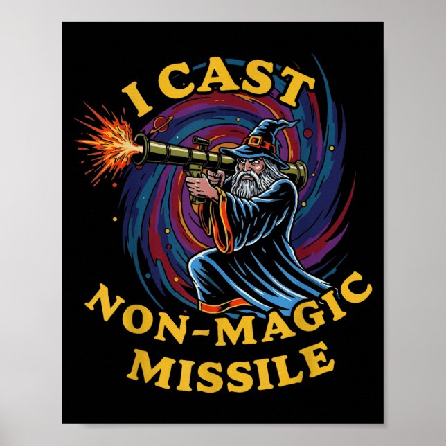 Póster I Cast Non-magic Missile Funny Wizard Parody Meme  (Frente)
