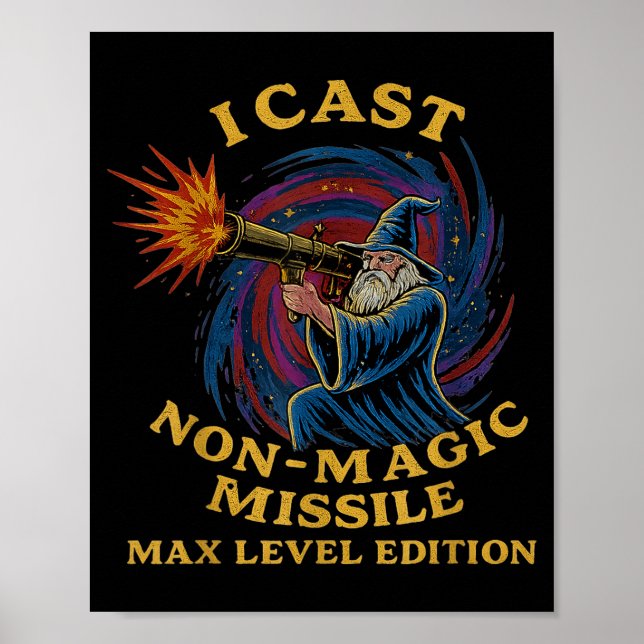 Póster I Cast Non-magic Missile Funny Wizard Parody Meme  (Frente)