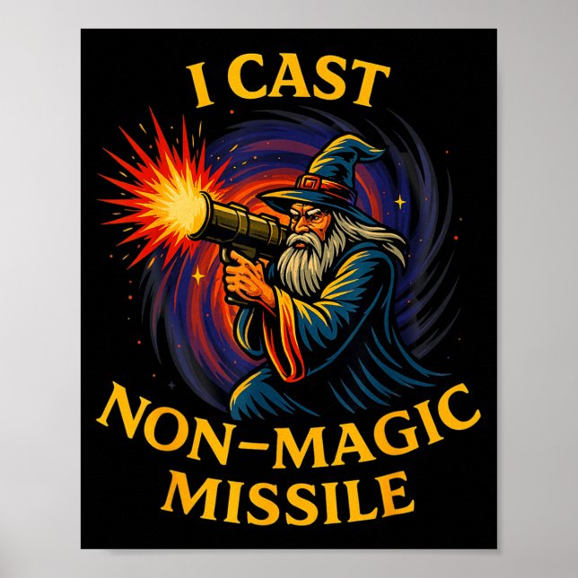 Póster I Cast Non-magic Missile Funny Wizard Parody Meme  (Frente)