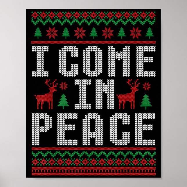 Póster I Come In Peace Couple Matching Ugly Christmas Swe (Frente)