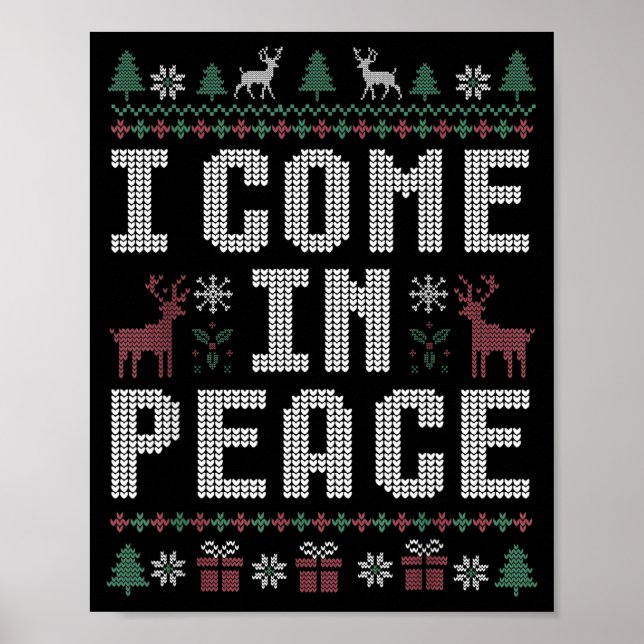 Póster I Come In Peace Couple Matching Ugly Christmas Swe (Frente)
