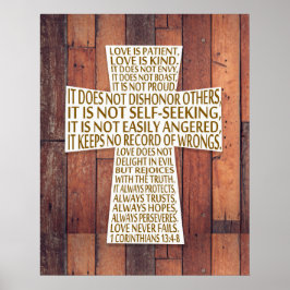 Póster I Corintios 13:4-8 Versículo Bíblico El amor es pa