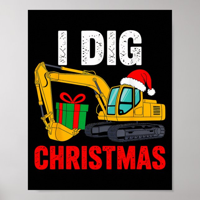 Póster I Dig Navidades Excavator Xmas Pjs Toddler Boys Ki (Frente)