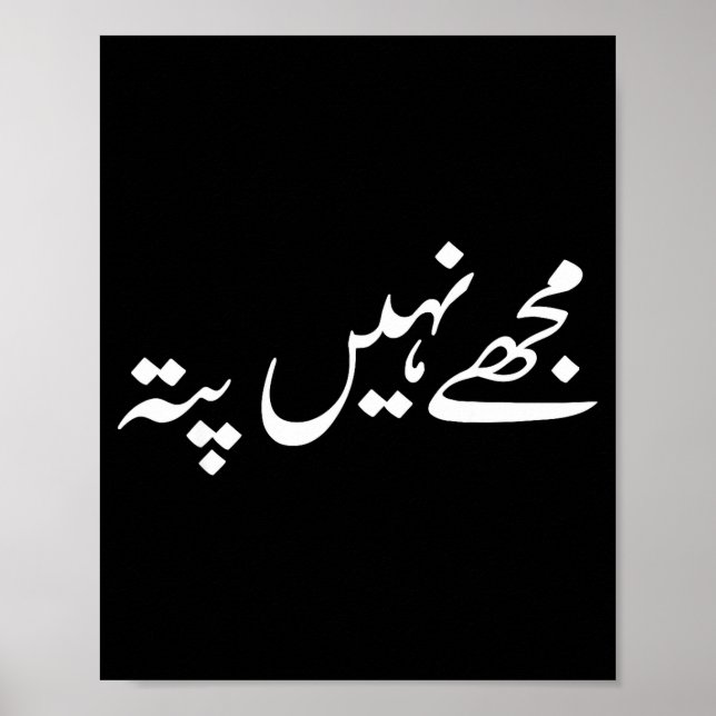 Póster I Don't Know But In Urdu Funny Pakistani Saying  (Frente)