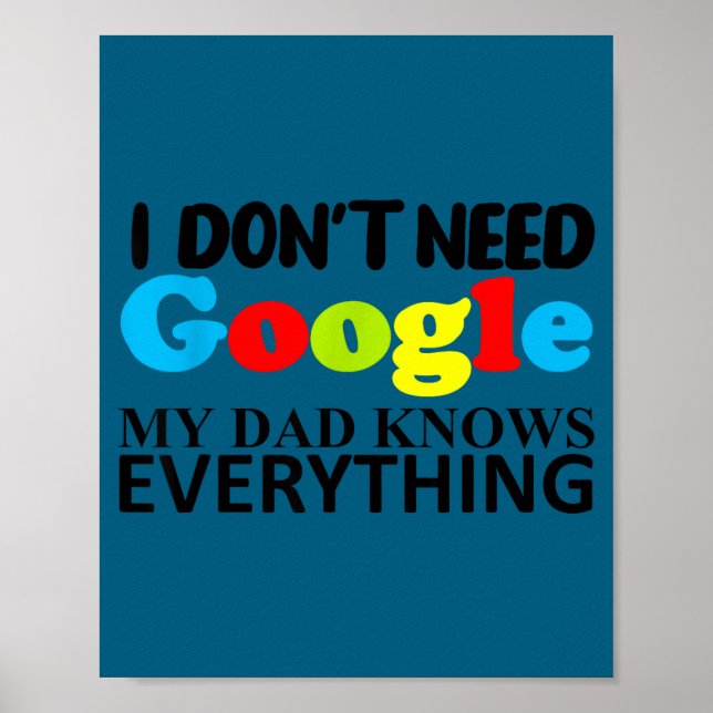 Póster I Don't Need Google My Dad Knows Everything Daught (Frente)