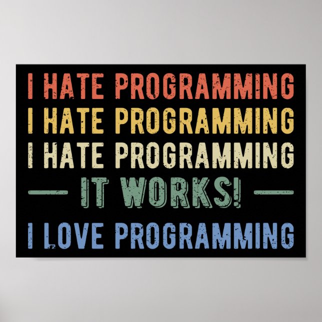 Póster I Hate Programation - Divertido Programador I (Frente)