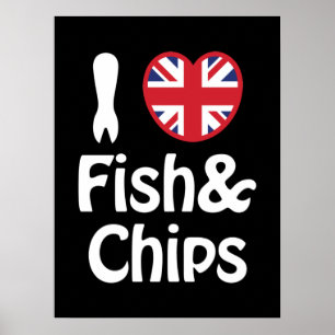 Póster I Heart [Love] Fish & Chips Poster