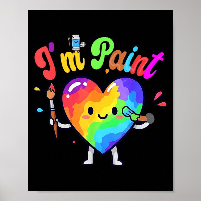 Póster I Heart Love To Finger I'm Paint Cute Couple Valen (Frente)