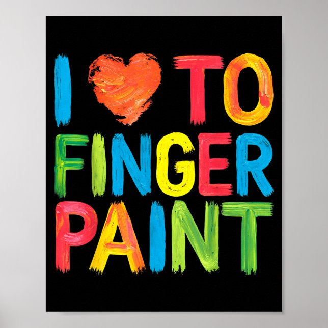 Póster I Heart Love To Finger Paint Cute Couple Valentine (Frente)