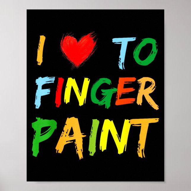 Póster I Heart Love To Finger Paint I'm Paint Cute Couple (Frente)