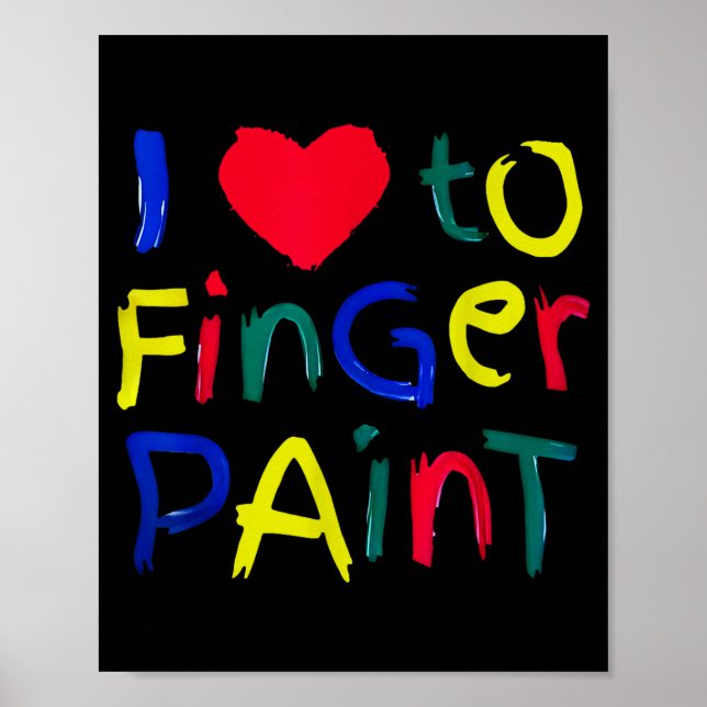 Póster I Heart Love To Finger Paint I'm Paint Cute Couple (Frente)