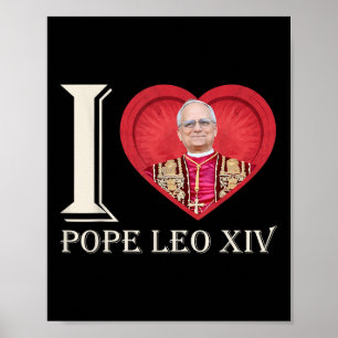 Póster I Heart Pope Leo Xiv Primer Papa Americano 267º Po