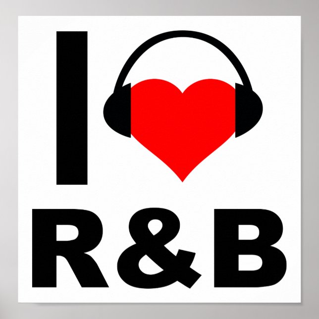 Póster I Heart R&B Funny Poster (Frente)