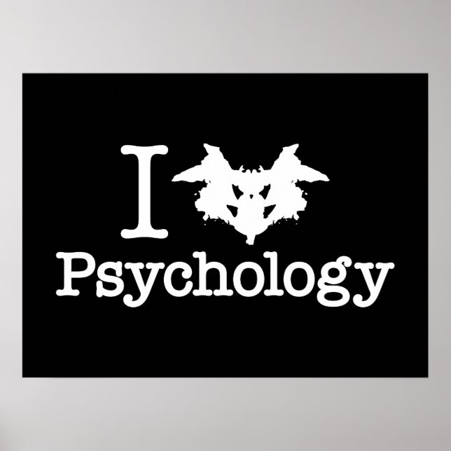 Póster I Heart (Rorschach Inkblot) Psicología (Frente)