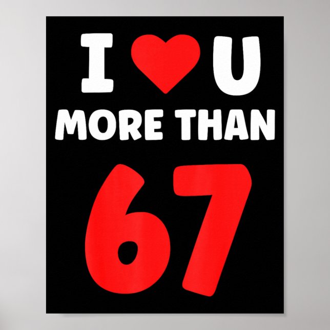 Póster I Heart You More Than 67 Valentines 67 Meme 2  (Frente)