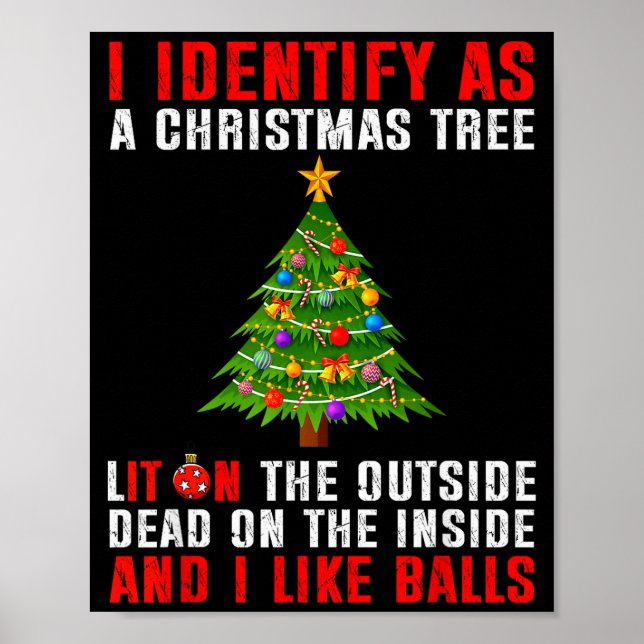 Póster I Identify As A Christmas Tree Lit On The Outside  (Frente)