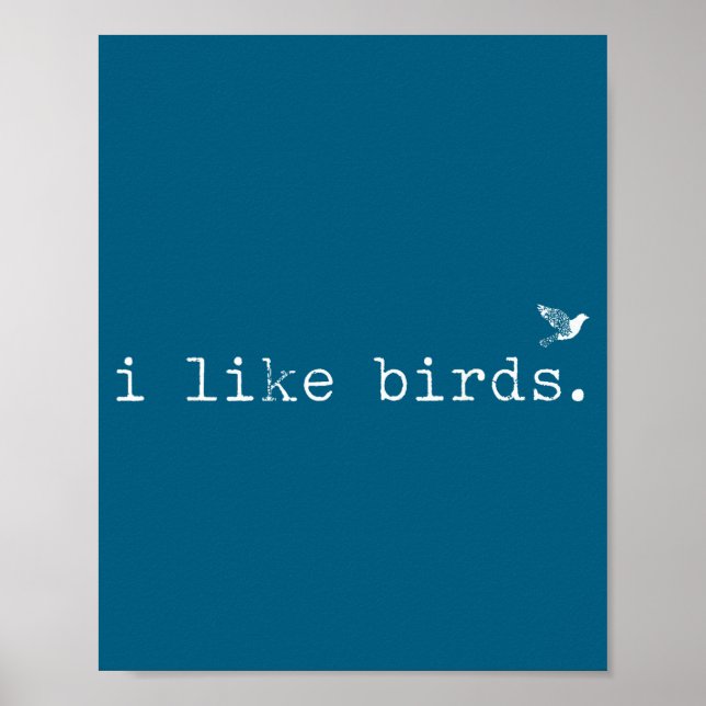 Póster I Like Birds Funny Minimalist Birdwatching Introve (Frente)