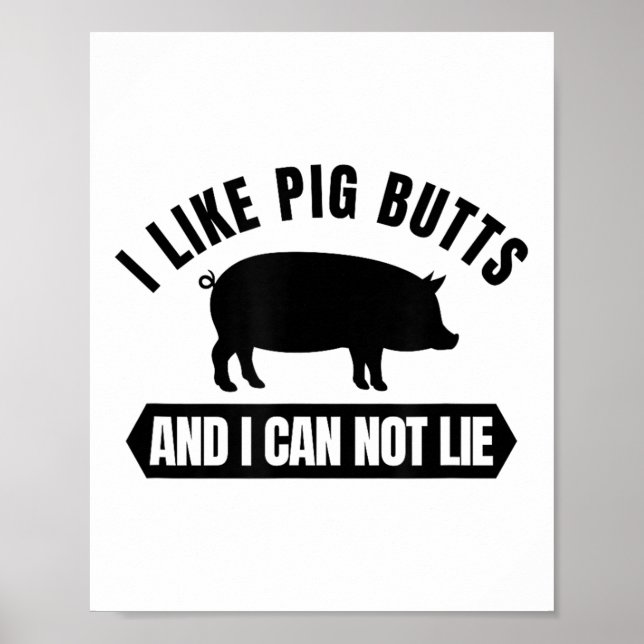 Póster I Like G Butts And I Cannot Lie Funny Bbq Grilling (Frente)