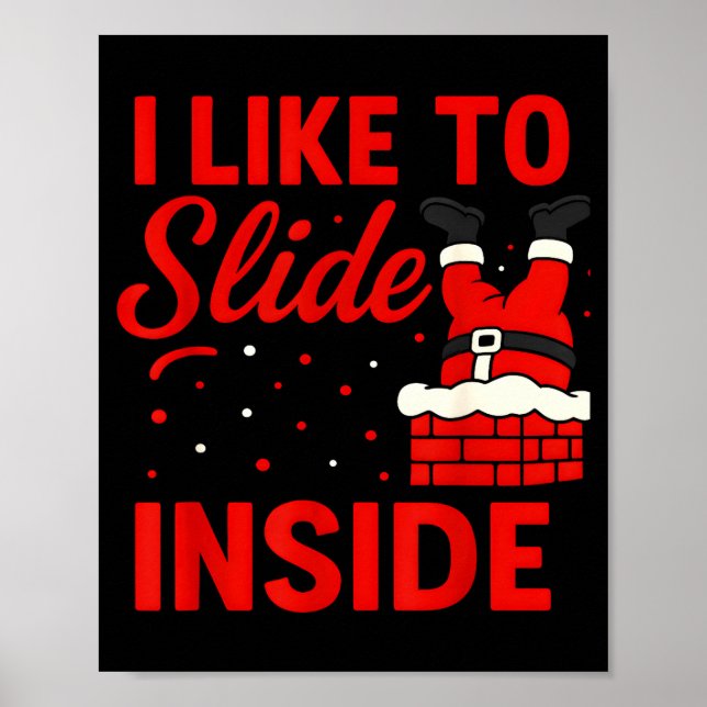 Póster I Like To Slide Inside Funny Xmas Couple Matching  (Frente)