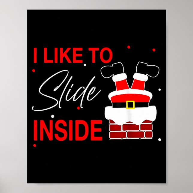 Póster I Like To Slide Inside Funny Xmas Couple Unhinge P (Frente)