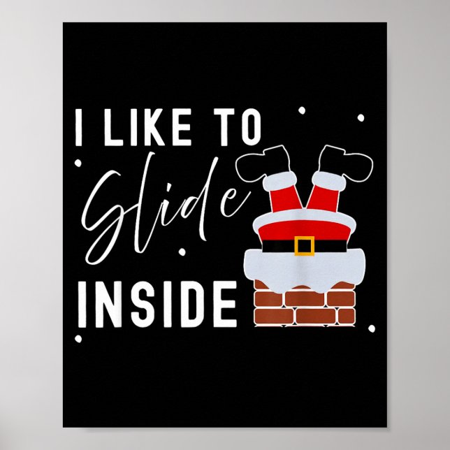 Póster I Like To Slide Inside Funny Xmas Couple Unhinge P (Frente)