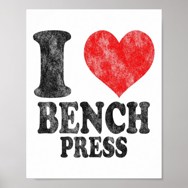 Póster I Love Bench Press Vintage  (Frente)