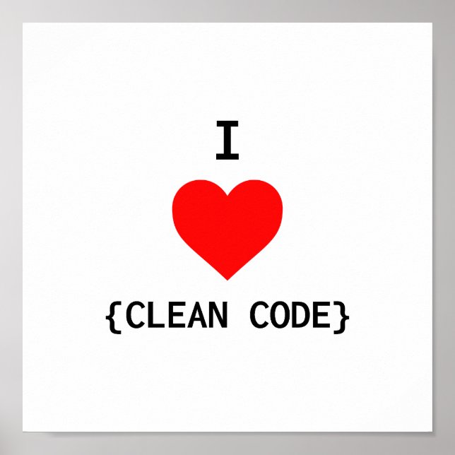 Póster I Love Clean Code (Frente)
