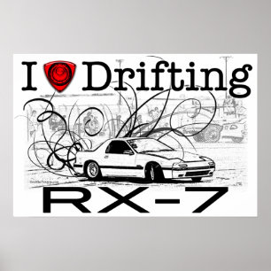 Póster I love drifting RX-7