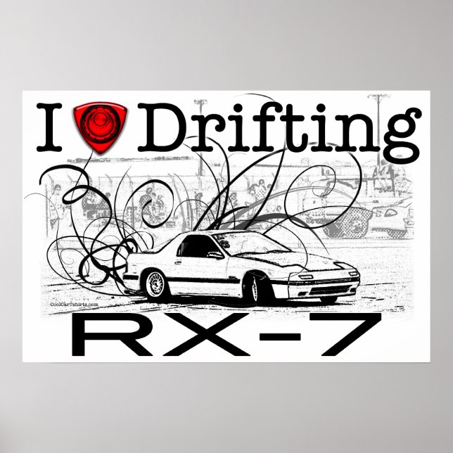 Póster I love drifting RX-7 (Frente)