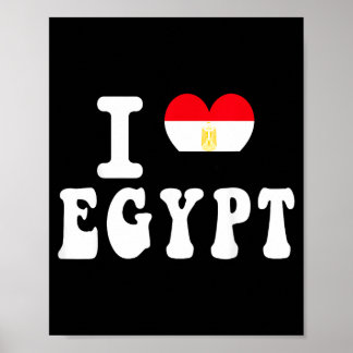 Póster I Love Egypt Heart Flag Retro Travel Souvenir