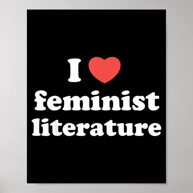 Póster I Love Heart Feminist Literature  (Frente)
