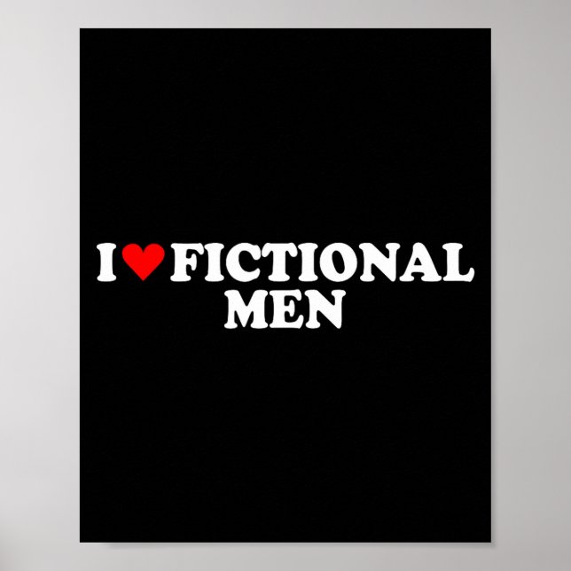 Póster I Love Heart Fictional Men Simple Cute Funny Readi (Frente)