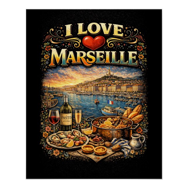 Póster I love Marseille (Anverso)