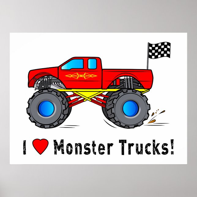 Póster I Love Monster Trucks! (Frente)