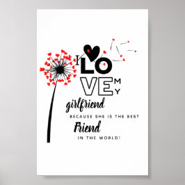 Póster I Love My Girlfriend Custom Best Friend Gift