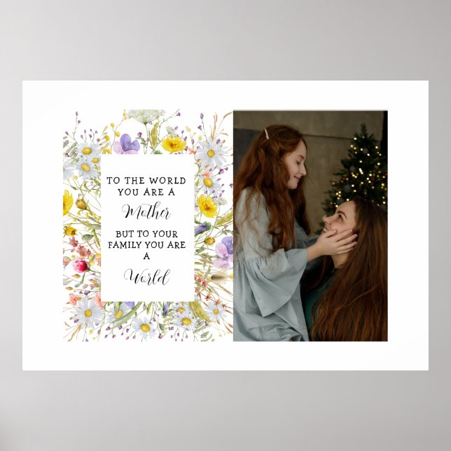 Póster I Love My Mom Mother's day Floral Keepsake Poster (Frente)