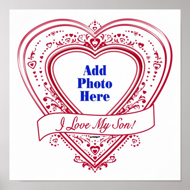 Póster I Love My Son! Photo Red Hearts (Frente)