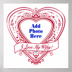 Póster I Love My Wifey! - Photo Red Hearts