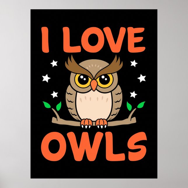 Póster I Love Owls (Frente)