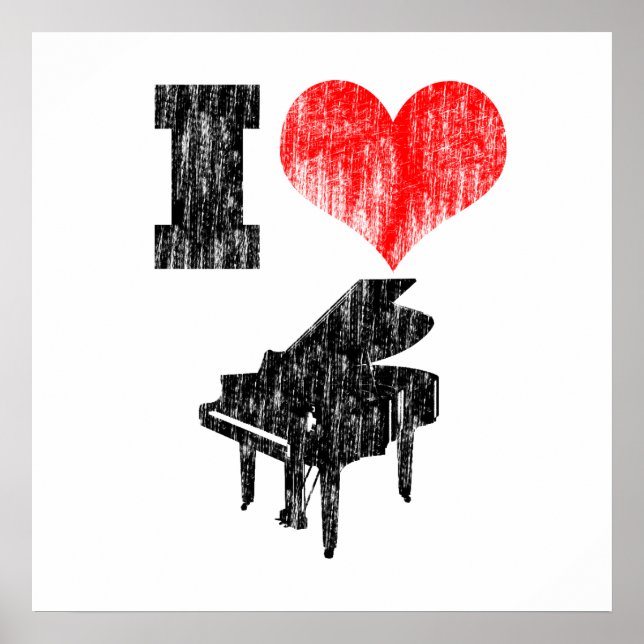 Póster I Love Piano Poster (Frente)