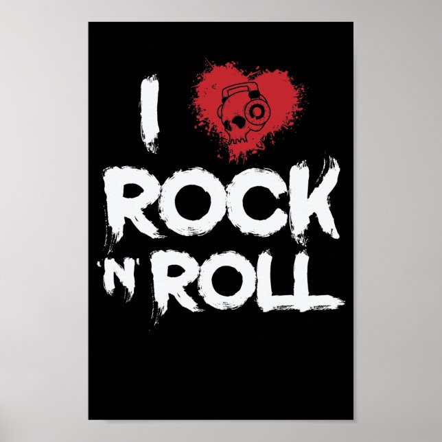 Póster I Love Rock n Roll Musikstil Genre Gitarre (Frente)