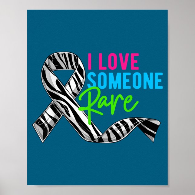 Póster I Love Someone Rare Zebra Ribbon - Rare Disease Aw (Frente)